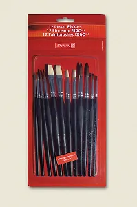 Кисти 12шт пони, щетина №2,4,6,8,10,12, блист., Brunnen