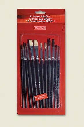 Кисти 12шт пони, щетина №2,4,6,8,10,12, блист., Brunnen 223203