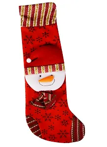 Новогоднее подвесное украшение "Носок Большой Снеговик", 48 х 16 см