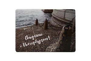 Магнит СПб Свидание с Петербургом (чайка и набережная) (фото) (9х6,5) (винил) (МВ2020-028)