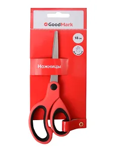 Ножницы 180мм офисные, для левшей, эргоном.ручки, GoodMark