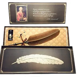 Набор: перьевая ручка, сменные перья (3шт.), чернильница (15 мл) с чернилами, печать (36х13)