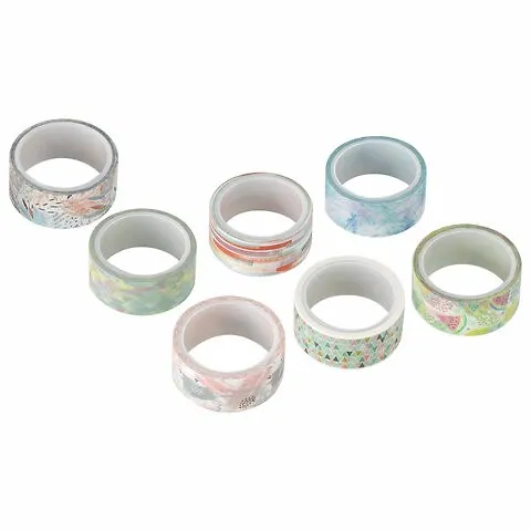 Клейкие WASHI-ленты д/декора Микс №1, 15мм*3м, 7цв, рисовая бумага, ОСТРОВ СОКРОВИЩ, 661709 2811388 — 3