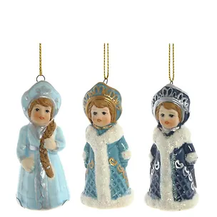 Украшение новогоднее Снегурочка, 3 варианта (фарфор) (3х3х8) 3126884