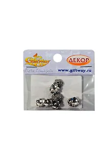 Фурнитура металл колпачок Бол. цветок серебро (00009357) (10шт) (12х4мм) (10г) (упаковка)