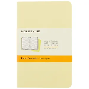 Записная книжка Moleskin Cahier Journal Pocket, 3 шт, нежно-жёлтая, 32 листа, А6