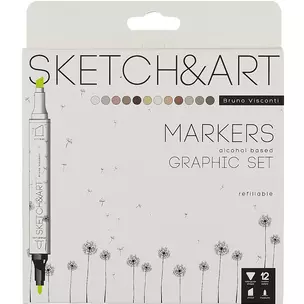 Маркеры для скетчинга 12цв "SKETCH&ART" Графика, Bruno Visconti — 2884593 — 1