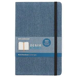 Книга для записей Moleskin Denim Large, твёрдая обложка, синяя, 120 листов, А5