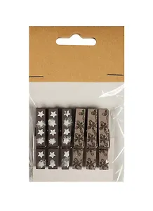 Набор прищепок декоративных, 6 шт, деревянные