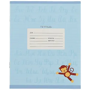 Тетрадь в линейку Unnika, "Зверюшки (однотонная)", 18 листов, в ассортименте