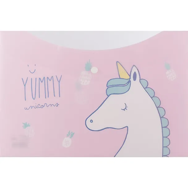 Папка -конверт «Pastel Unicorn» А4 на кнопке, 2 отделения, в ассортименте 249206 — 1