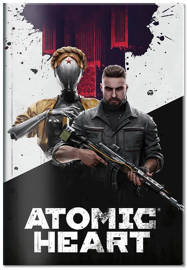 Обложка для паспорта. Atomic Heart. Близняшка и майор Нечаев (ПВХ, 185х133 мм) 3038184 — 2