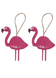 Заготовки Фламинго розовые 2 шт в пакете с подвесом на бечевке, 7х7,9 х 0,8 см(дерево)