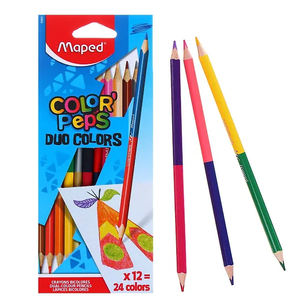 Карандаши цветные Maped, Color'Peps, двухсторонние 24 цвета 12 штук 235168 — 3