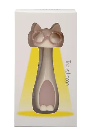 Мини-лампа LED Котик в очках (белая) (пластик) (11х4) (12-LIGHT-531) 3127311