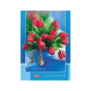 Блокнот А6 40л кл."Цветы" гребень, цв.обл,офсет, Hatber