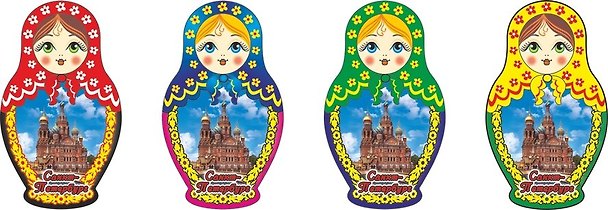Сувенир АКМ Магнит "Матрешка Спас-на-Крови" в асс. 02-34AS1-01 308011 — 1