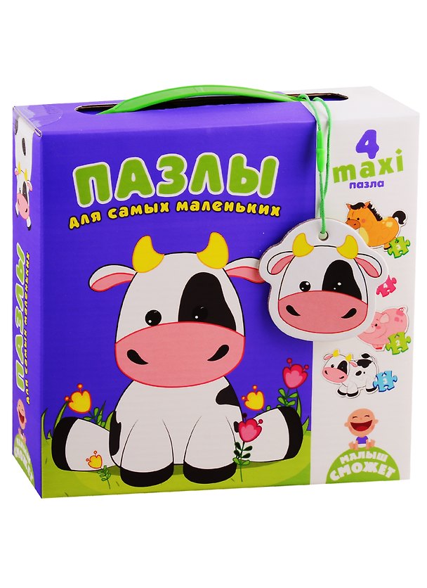 Пазлы, Vladi Toys для самых маленьких Коровка 4макси пазла, 12 пазловых дет. 2789743 — 1