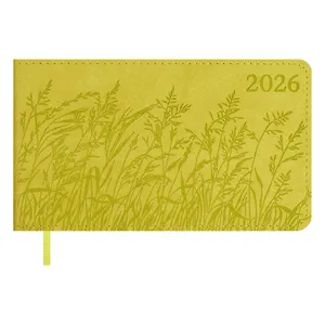 Еженедельник дат. 2026г. 64л 150x87 мм 150x87 мм "Виннер" желтый, кожзам, мягк.переплет, блинт.тиснение, офсет, карманный, горизонт, справ.мат-лы, закругл.углы, ляссе, инд.уп