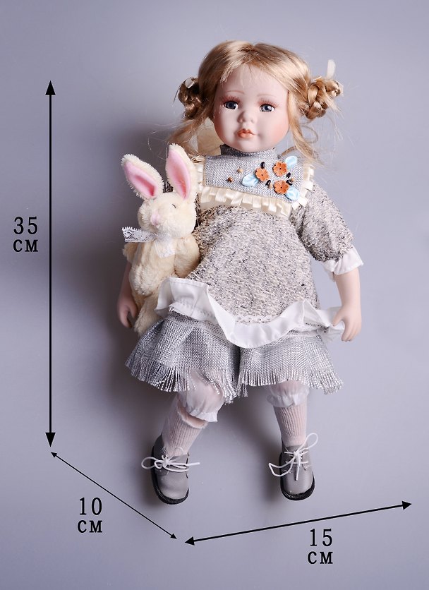 Кукла фарфоровая с мягконабивным туловищем Маруся (41см) (485-016) 2577055 — 1