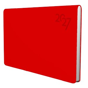 Планинг дат. 2027г. 64л "Soft Touch" пламенный красный, карманный, иск.кожа, интегр.переплет, тонир.блок, скругл.углы, ляссе, инд.уп