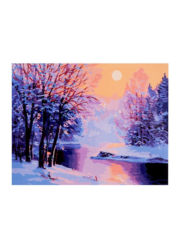 Холст с красками по номерам Снежный пейзаж (30х40см) (Х-5963) (19цв) (коробка) (3+) (Рыжий Кот) 3006535 — 1