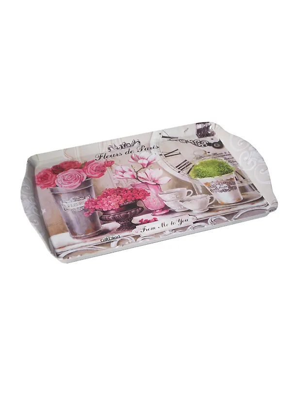 Поднос Парижские цветы (пластик) (38,8х24) (ML-001- FdP/ML-001 Fleurs) 2405409 — 1