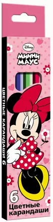 Карандаши цветные 06цв "Miss Minnie" к/к, подвес, Disney — 228316 — 1