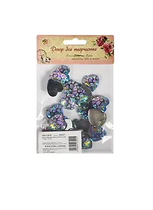 Набор декора для творч. Сердце сирень (865427) (30 шт.) (2х2 см) (АртУзор) (упаковка)