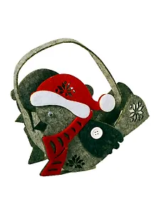 Корзиночка войлок Новый Год Птичка 14*20*6,5 см 725973 (Сима-Ленд)