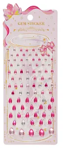 Стразы самоклеящиеся капельки (розовый  микс)