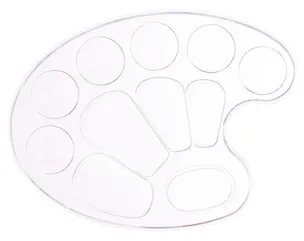 Палитра для смешивания красок прозрачная, овальная, Рисовашка 3093347