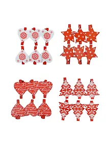 Прищепки декор новогодние (звезды елочки сердечки... /4 вида) (154204) (набор 6шт) (упаковка)