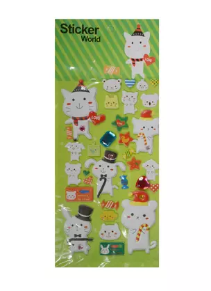 Наклейки Sticker World Коты праздничные (ZC-B022) (11097504) (3+) (упаковка) — 2475848 — 1