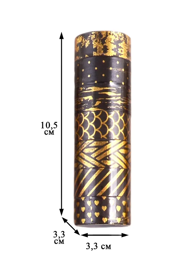 Клейкие WASHI-ленты для декора с фольгой ЧЕРНОЕ ЗОЛОТО, 15 мм х 3 м, 7 шт., рисовая бумага, ОСТРОВ СОКРОВИЩ, 661714 2804232 — 6