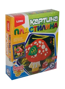 LORI Пк-002 Картина из пластилина Мухомор (+рамка) (набор д/творч.) (3+) (коробка)