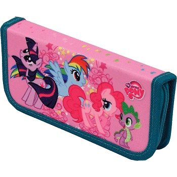 Пенал 1отд. "My little pony" прямоугольный 19.5*9см, покрытие текстиль, c наполнением (14 предметов), Proff 228869 — 1