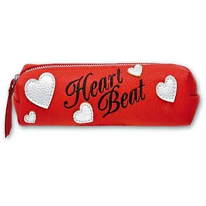 Пенал школьный, Феникс+ СЕРДЦА без наполнения, 20*6*6см, искусственная кожа 46088