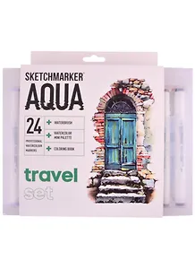 Маркеры акварельные 24цв Aqua Pro Travel Set, к/к, Sketchmarker