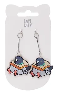 Сережки Голуби с хлебом (акрил) (12-00626-EA06) (Lafilaf)