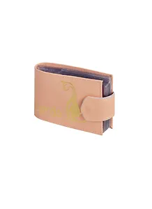 Кредитница 18 карточек нат.кожа, персиковая, зол.тиснение Кошка, тип 2