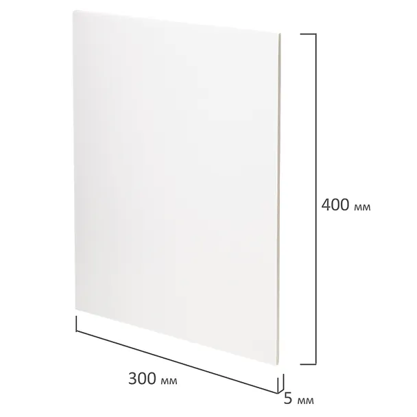 Пенокартон 5шт 30*40см, толщина 5мм, белый, Brauberg 3005845 — 3