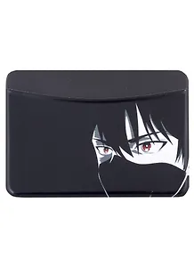 Чехол для карточек горизонтальный Аниме Парень в маске (Сэйнен) ч/б