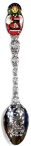 Сувенир, АКМ, Ложка, "Матрешка ", эмаль, цвет серебро, в блистере, в ассортимерте