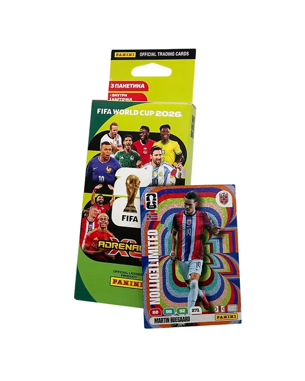 Набор коллекционных наклеек и карточек "Чемпионат мира FIFA World Cup 2026", PANINI WORLD CUP 2026 TCG (набор из 3 пакетиков карточек + 1 карточка Limited Edition), 25 штук в наборе 3161829 — 14