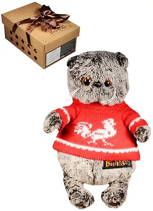 Мягкая игрушка Басик в красном свитере с петушком (19 см) (Ks19-053) 2570178