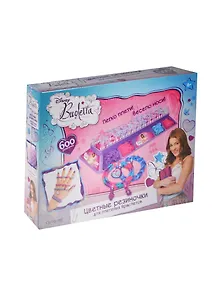 Набор д/творчества Crazy Loom Виолетта Цветные резиночки 600 рез (неон), станок с подст. д/хранения, крючок, подвески, зам-ки 01162