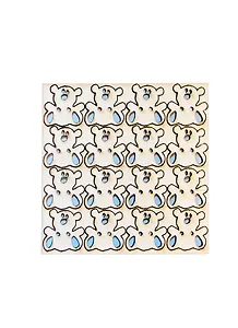 Набор пуговиц Мишка (13994) (16шт) (25мм) (дерево) (упаковка)