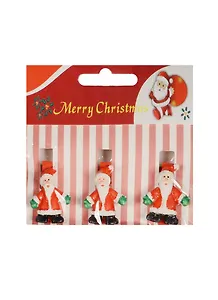 Набор прищепок декоративных, 3 шт, полистоун, санта