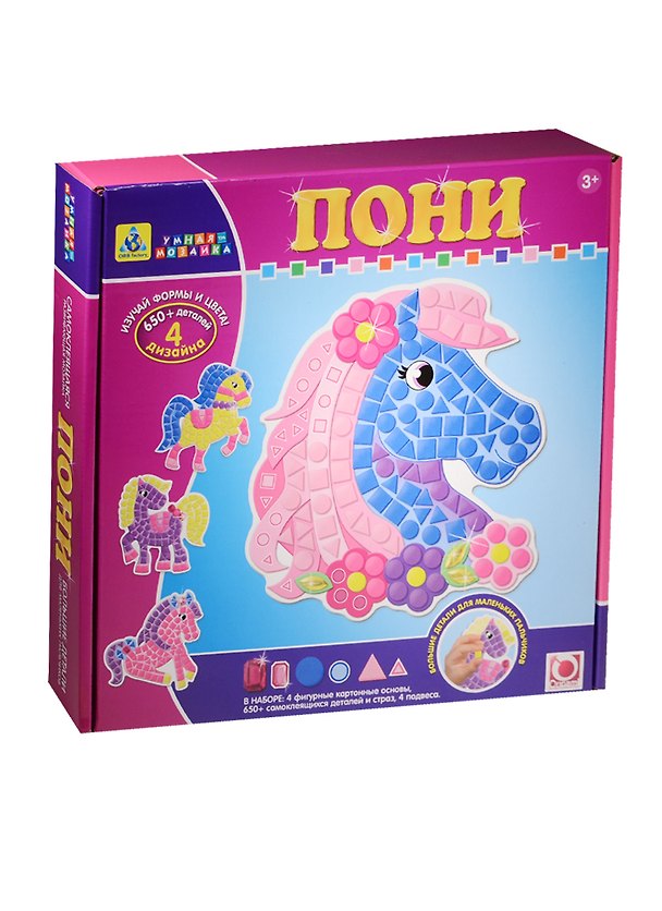 Мозаика-набор для малышей Пони (4 шт.) (05072) (3+) (Origami) (Умная мозаика) (коробка) 2527138 — 1
